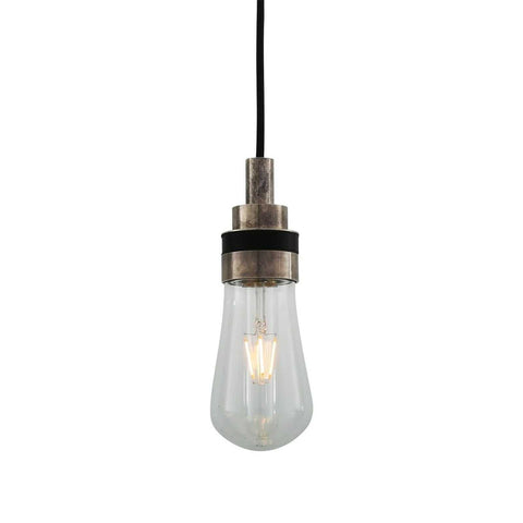 Bo Bathroom Pendant Light with clear teardrop glass shade and water-resistant design for bathrooms and outdoor spaces
