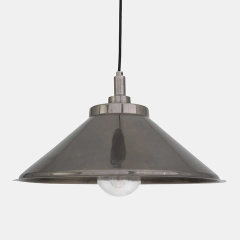 Hadleigh Bathroom Pendant Light with industrial design and water-resistant brass shade