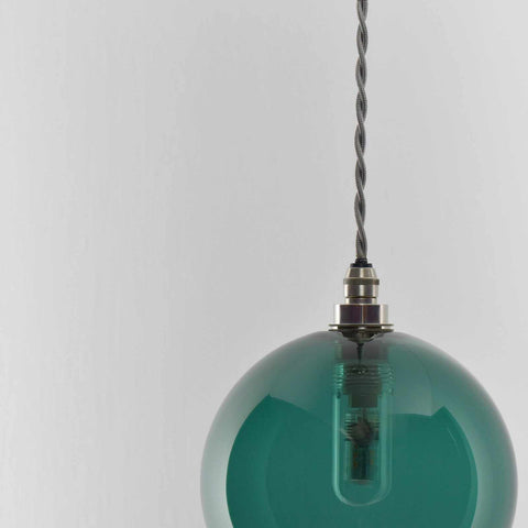 Soho small teal glass bathroom pendant light with nautical-inspired design and soft diffused lighting