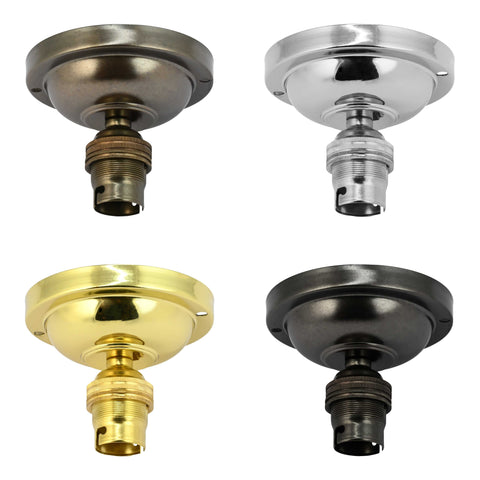 Soho Medium Ribbed Glass Shade flush ceiling light fittings in four metal finishes for low ceilings