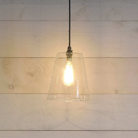 Newbury Large Clear Glass Shade Pendant Light - SECONDS