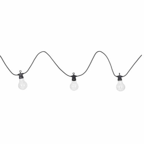 Solar Festoon 10 Bulb Classic Lights in Black for Outdoor illumination.