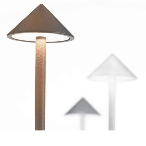 Zafferano Pina Pro rechargeable rust table lamp with minimalist modern design and touch controls