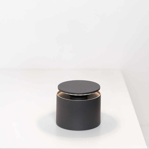 Zafferano Push-up rechargeable modern black table lamp with push-up diffuser and touch control base