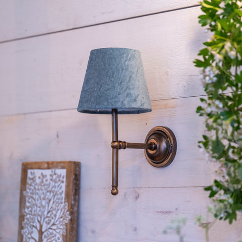 Finberry Blue Velvet Fabric Shade Only