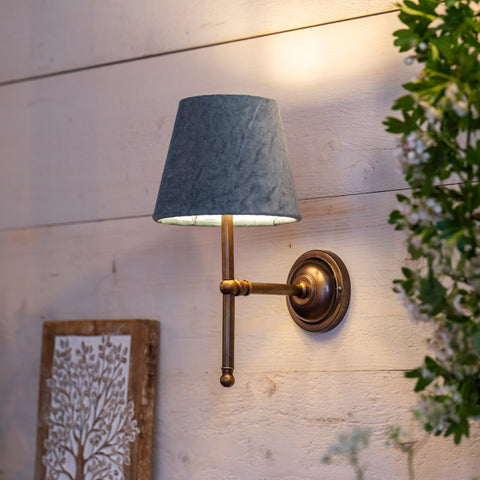 Finberry Blue Velvet Fabric Shade Only
