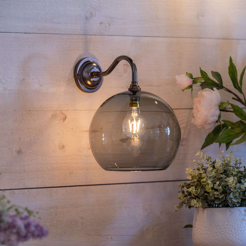 Soho Large Smoked Glass Shade Wall Light
