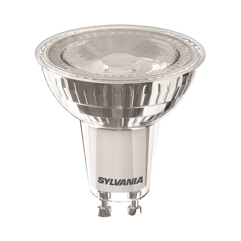 SYLVANIA LED GU10 Spot 4.5W dimmable bulb with clear reflector and two-pin base for energy-efficient lighting