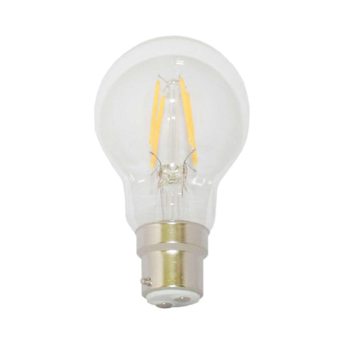 LED B22 GLS 3.3W dimmable bulb with warm white light and bayonet cap base