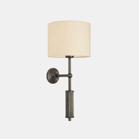 Gorey Wall Light with cream drum lampshade and vintage-style metal fixture for elegant home lighting
