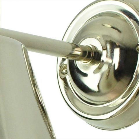 Close-up of Henley Bell Wall Light Large in polished nickel finish, showcasing solid brass craftsmanship and industrial-modern design.
