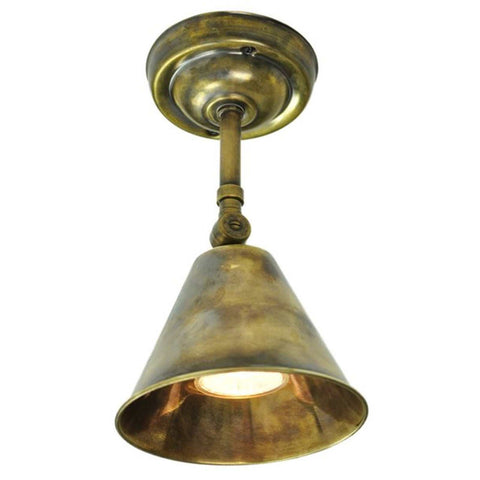 Henley Adjustable Wall Light in antique brass with adjustable bell-shaped shade and dimmable feature