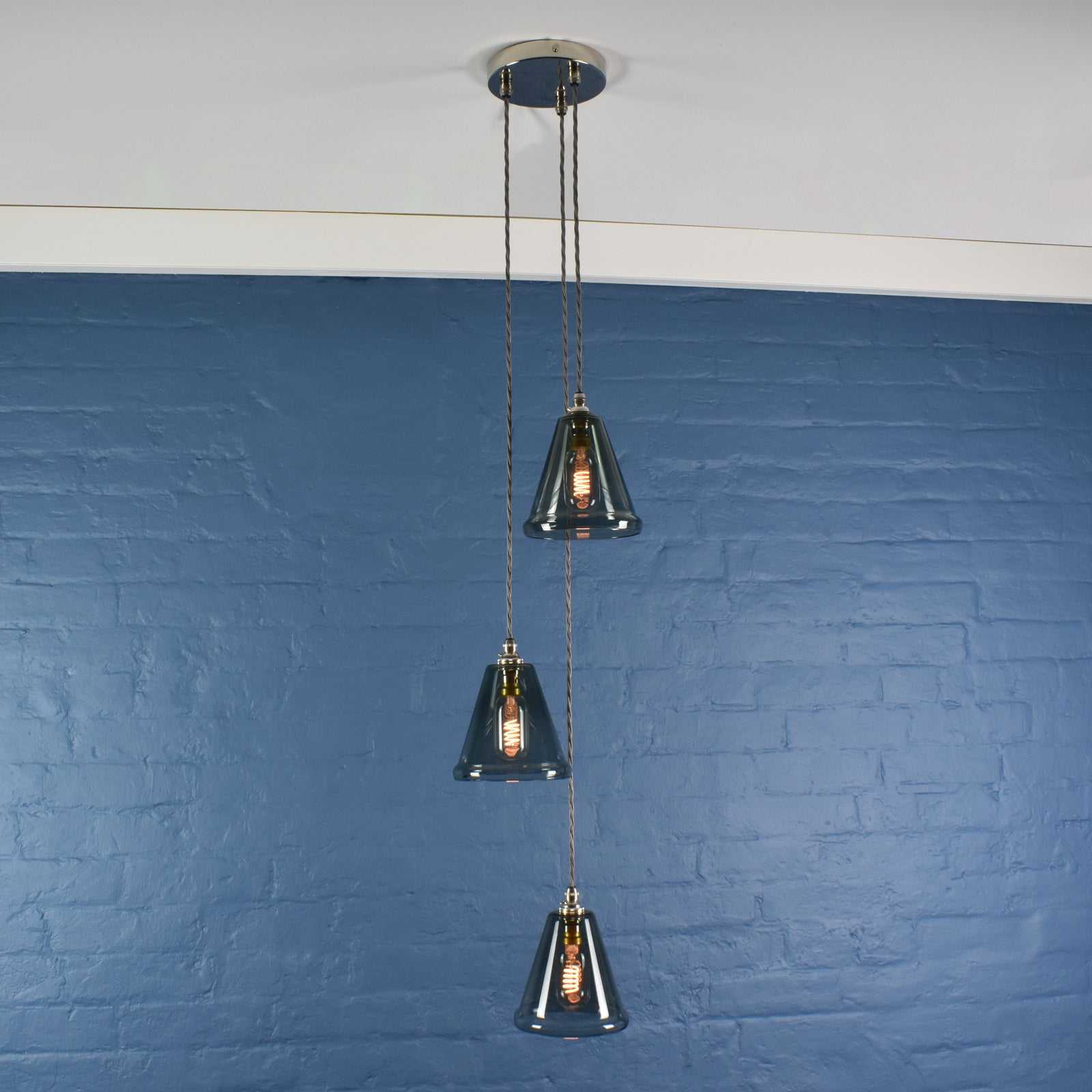 Rye Small Smoked Glass Shade Cluster Pendant Light Elegant Customizable Rye Small Smoked Glass Shade Cluster Pendant Light Elegant Customizable