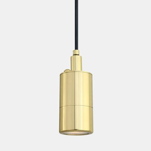 ENNIS IP44 RATED Cylindrical Bathroom Pendant Light in Polished Brass