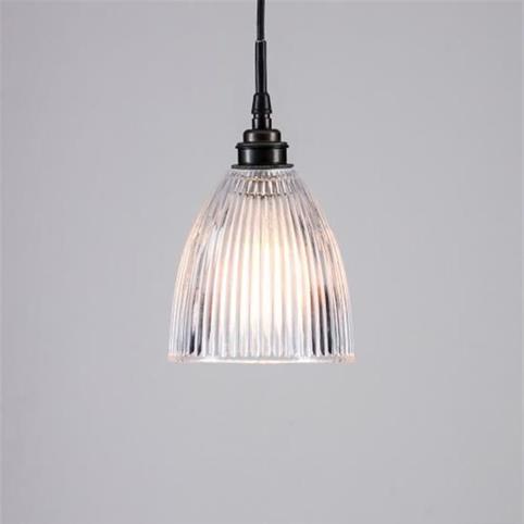 SMALL PRISMATIC Glass Bell Shaped Bathroom Pendant Light in Black