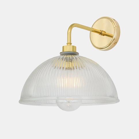SOL STRAIGHT ARM Prismatic Bathroom Wall Light in Polished Brass