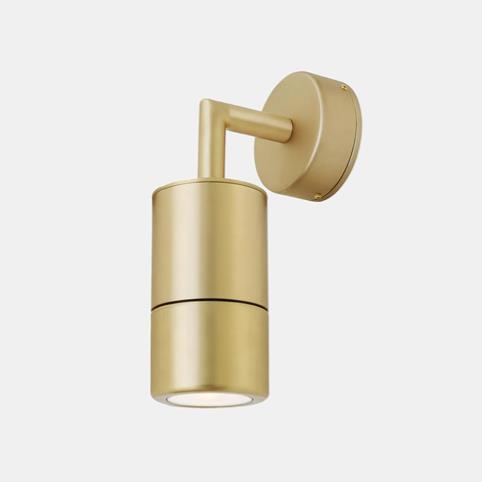 SOLID BRASS IP65 Cylindrical Ennis Bathroom Wall Light in Natural Brass