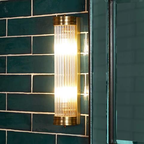 LONG RODDY IP44 Bathroom Wall Light in Brass