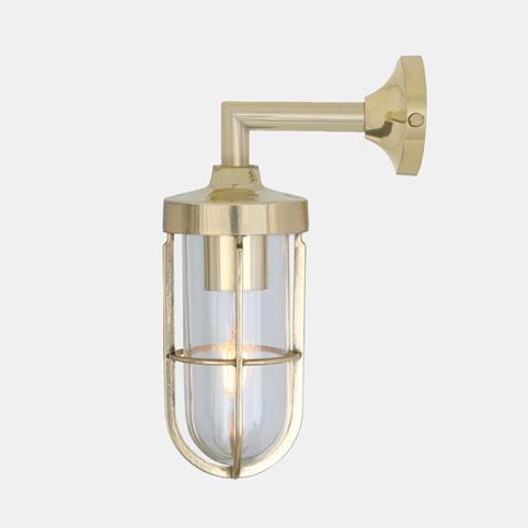 TRADITIONAL CLADACH Cage Outdoor IP65 Wall Light in Satin Brass