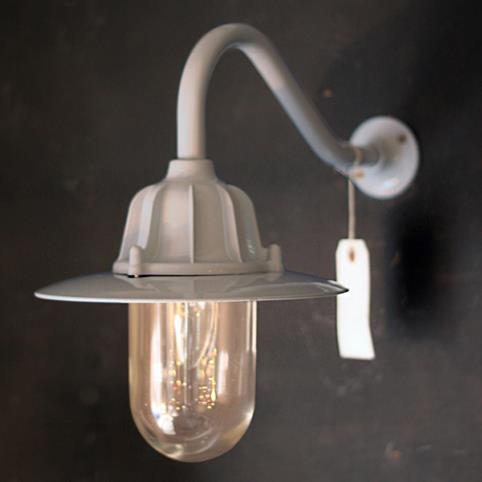 SWAN NECK Traditional Outdoor Wall Light - IP65 in Grey