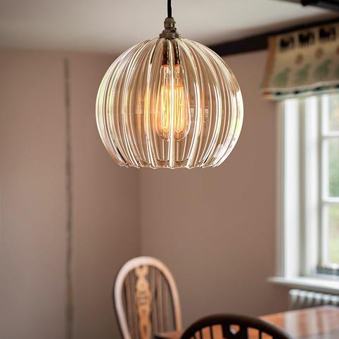 Ribbed glass pendant discount