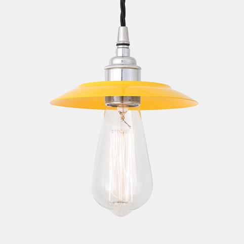 REZNOR SMALL Industrial Shaded Pendant Light in Yellow