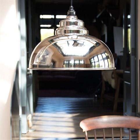POLISHED NICKEL Large Dome Pendant Light in Nickel