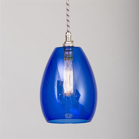 OVAL COLOURED GLASS Pendant Light in Blue