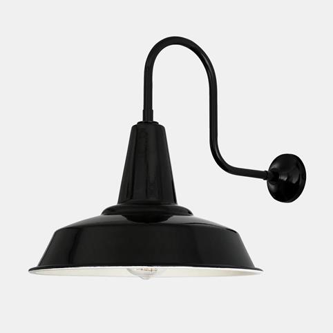 INDUSTRIAL Solid Swan Neck Wall Light in Black