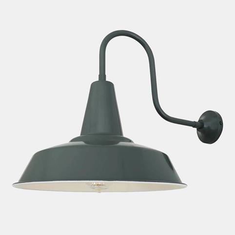 INDUSTRIAL Solid Swan Neck Wall Light in Grey