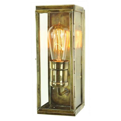 TRADITIONAL Antique Brass Lantern Box Wall Light in Antique Brass