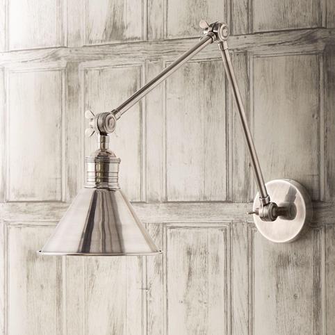STORK ADJUSTABLE Antique Silver Wall Light in Antique Silver