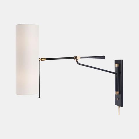 AERIN FRANKFORT Articulated Wall Light in Black