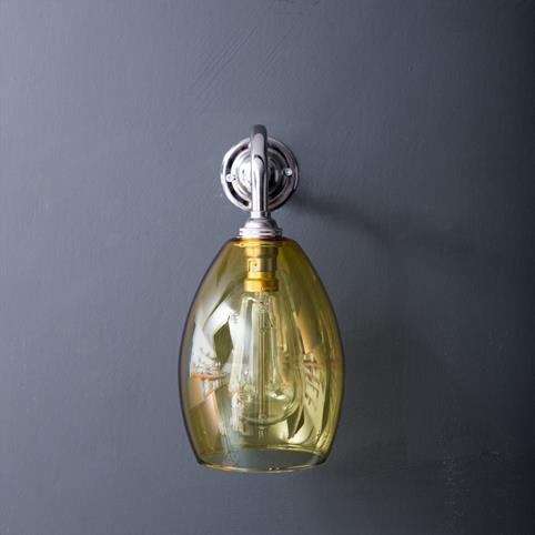 COLOURED GLASS Wall Light in Yellow