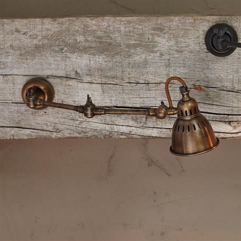 LAGO Double Adjustable Spotlight Wall Light in Antique Brass