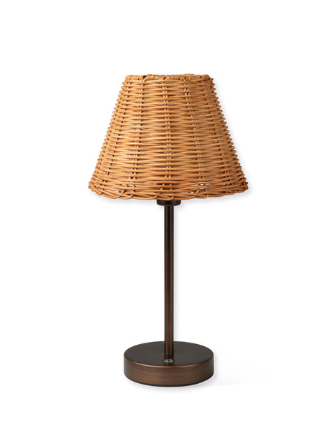 Burleigh Rechargeable Table Lamp with Rattan Shade