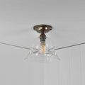 Bodium small clear glass shade flush ceiling light with brass fixture in modern minimalist design