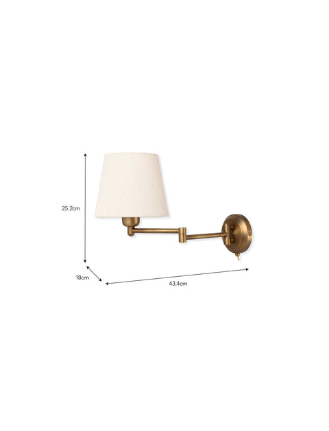 Peartree Extendable Arm Wall Light - Antique Brass