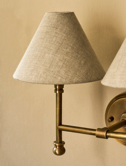 Kelmscot Double Wall Light - Antique Brass