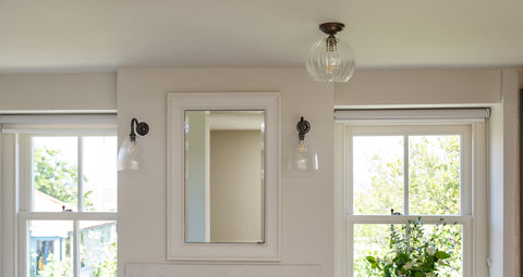 margate bathroom wall lights and soho ribbed bathroom flush ceiling light