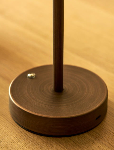 Burleigh Rechargeable Table Lamp with Rattan Shade