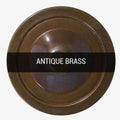 Cherith Bathroom Ceiling Light in antique brass finish with a classic round design