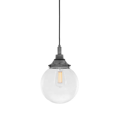 Laguna Bathroom Pendant 20cm with clear glass globe and vintage-style bulb hanging light fixture