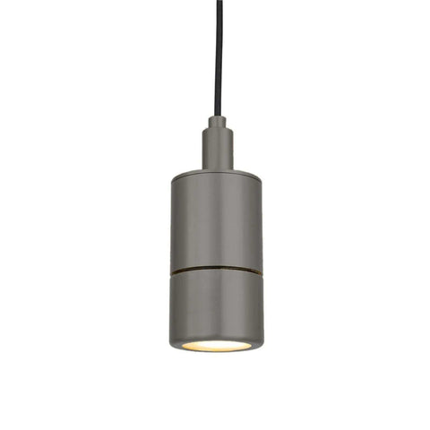 Ennis IP44 Spot Pendant Light modern cylindrical brass pendant with black cord for bathroom or kitchen lighting