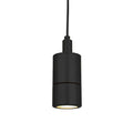 Ennis IP44 Spot Pendant Light black cylindrical minimalist pendant with durable brass enclosure and black PVC cable