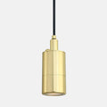 Ennis IP44 Spot Pendant Light in solid brass with minimalist cylindrical design and black PVC cable for kitchen or bathroom lighting