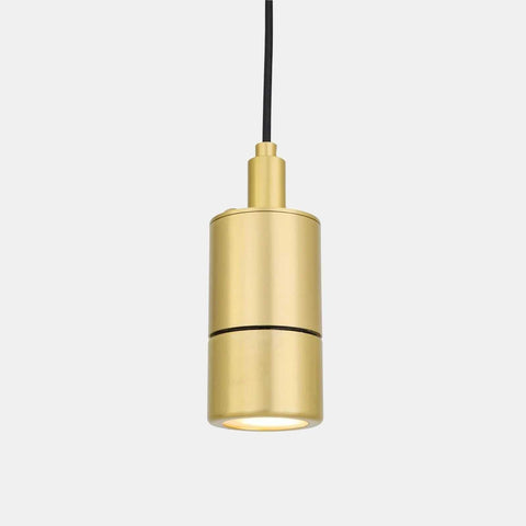 Ennis IP44 Spot Pendant Light modern brass cylindrical pendant with black cord for bathroom or kitchen lighting