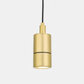 Ennis IP65 Spot Pendant Light in solid brass with sleek tubular design and black cord, moisture-resistant for bathroom use