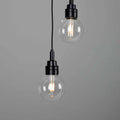 Bo Bathroom Cluster pendant light with minimalist glass bulbs and black fixtures, modern and water-resistant for bathroom and outdoor use