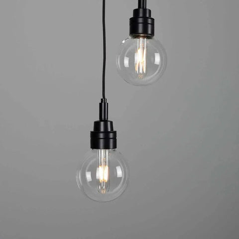Bo Bathroom Cluster pendant light with minimalist glass bulbs and black fixtures, modern and water-resistant for bathroom and outdoor use